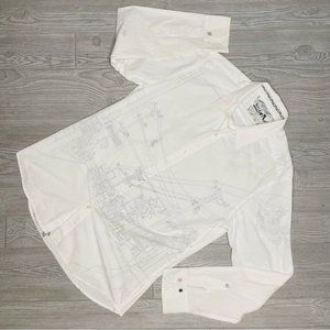 Quiksilver men’s cotton long sleeve button up long sleeve shirt reverse sketch s